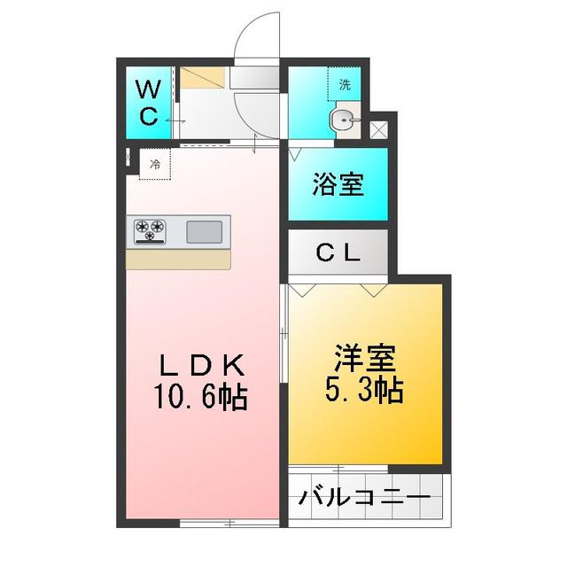 エルスタンザ下石神井(1LDK/1階)の間取り写真