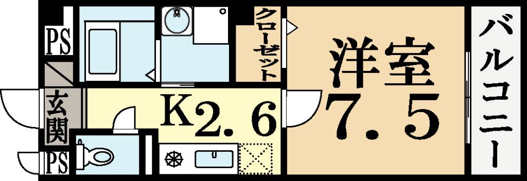 メゾンNICO(1K/2階)の間取り写真