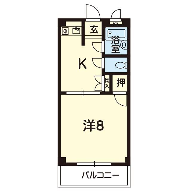ビラ・サンライズ(1DK/1階)の間取り写真