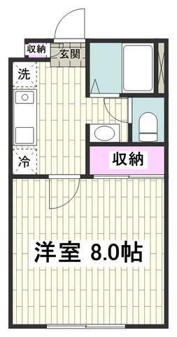 シャラ八景館イースト(1K/1階)の間取り写真