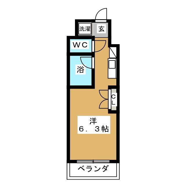 カスタリア西船橋(ワンルーム/5階)の間取り写真
