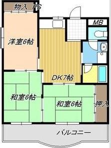 ハイツ幹(3DK/3階)の間取り写真