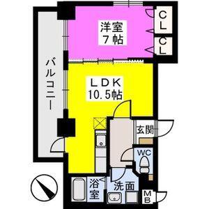 チュリスK1(1LDK/3階)の間取り写真