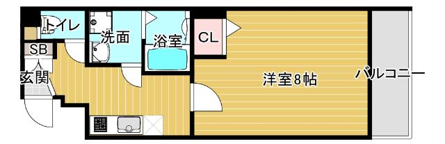 アルバス弁天町(1K/3階)の間取り写真