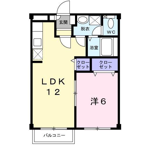 ルピナスN(1LDK/2階)の間取り写真