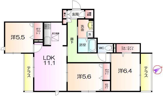 シャーメゾンモーヒロ(3LDK/1階)の間取り写真
