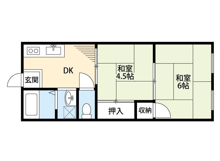 福原マンション(2DK/3階)の間取り写真