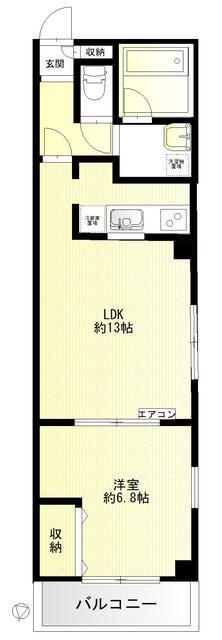 リヴィエール神楽坂(1LDK/2階)の間取り写真