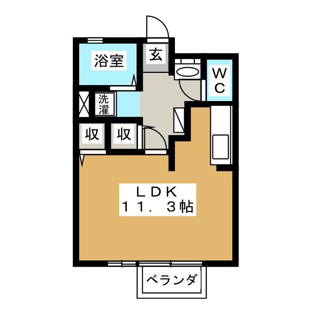ジェネシス(ワンルーム/1階)の間取り写真