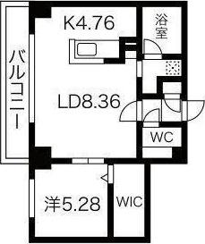 ブランカシータ(1LDK/4階)の間取り写真