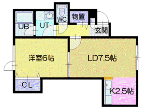 コートフルーレⅡ(1LDK/1階)の間取り写真