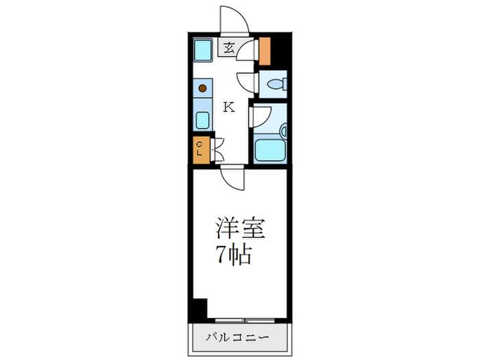ミューズイレブン(1K/2階)の間取り写真