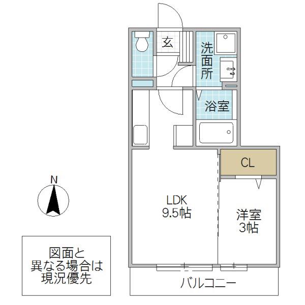 ゼピュロスみどりのF棟(1LDK/2階)の間取り写真