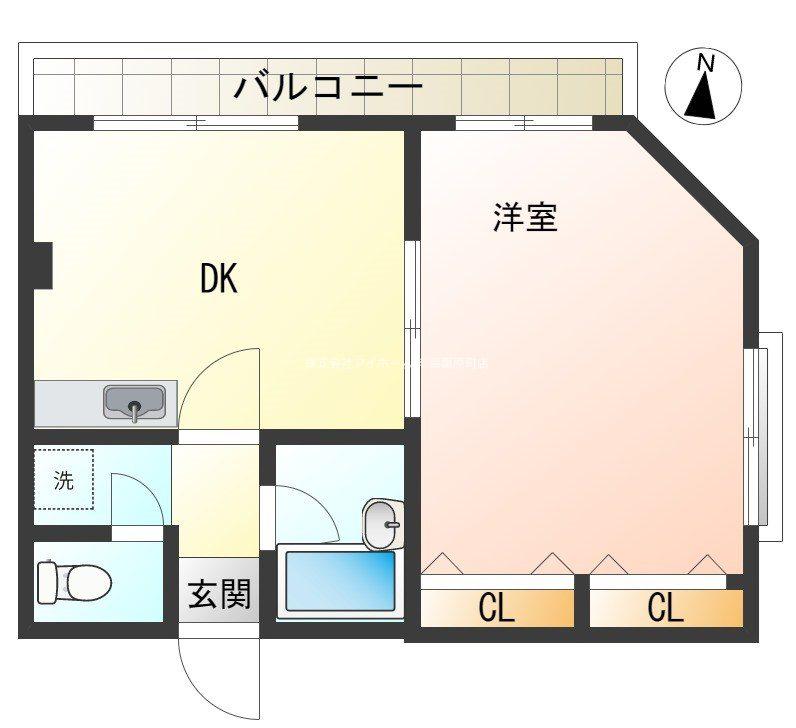 ヤマトハイツ(1DK/3階)の間取り写真