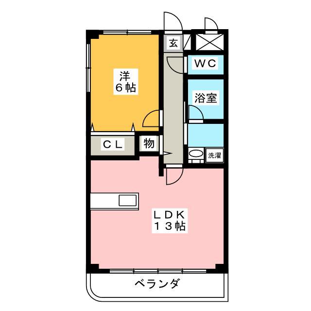 アヴニール(1LDK/1階)の間取り写真