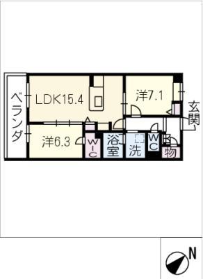 エルパティオ S棟(2LDK/3階)の間取り写真