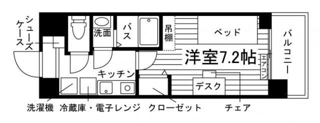 学生会館 UNI EMEAL 新潟寄居町(1K/7階)の間取り写真