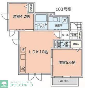 富士ハイツ(2LDK/1階)の間取り写真