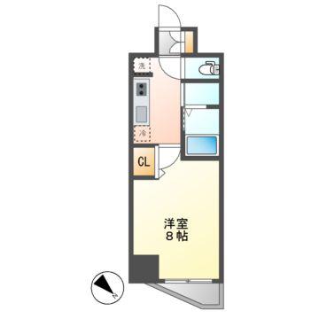 エステムコート名古屋グランツ(1K/14階)の間取り写真