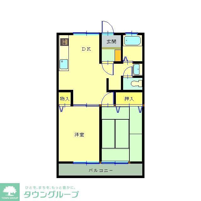 タートル万年寺(2LDK/2階)の間取り写真