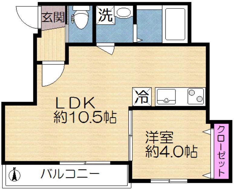 セレニティコート(1LDK/3階)の間取り写真