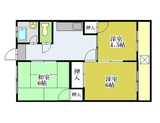 第一雅叙園ビル(3K/4階)の間取り写真