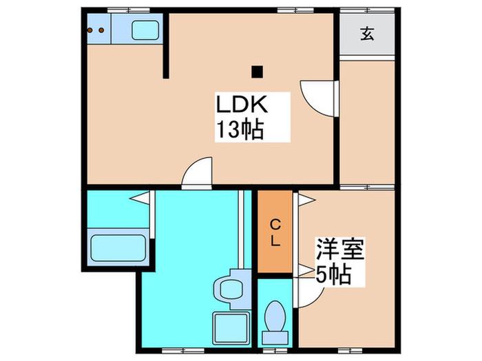 メビウス南花田ハイツ(1LDK/1階)の間取り写真