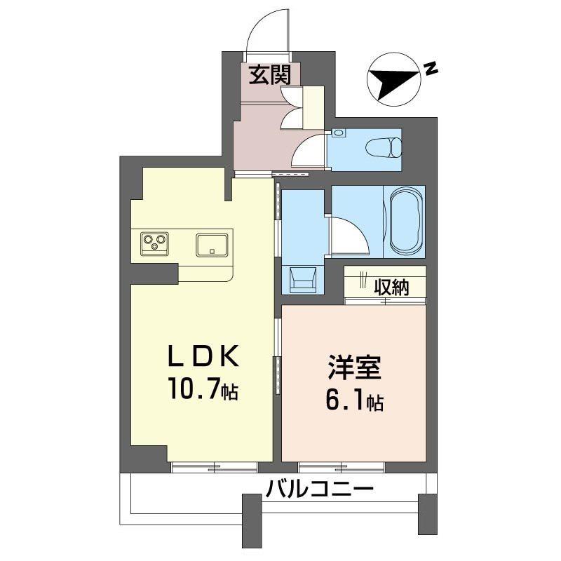 ベルシエル(1LDK/3階)の間取り写真