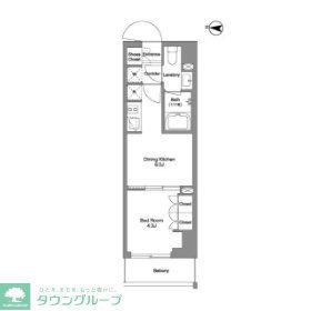 BPRレジデンス東日暮里(1DK/2階)の間取り写真