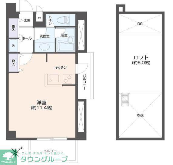 ヴェールフォンセII(1K/3階)の間取り写真