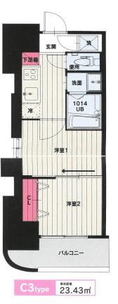 NO.102 CLUB ORIENT(2K/10階)の間取り写真