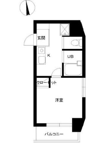 スカイコート高田馬場第5(1K/7階)の間取り写真