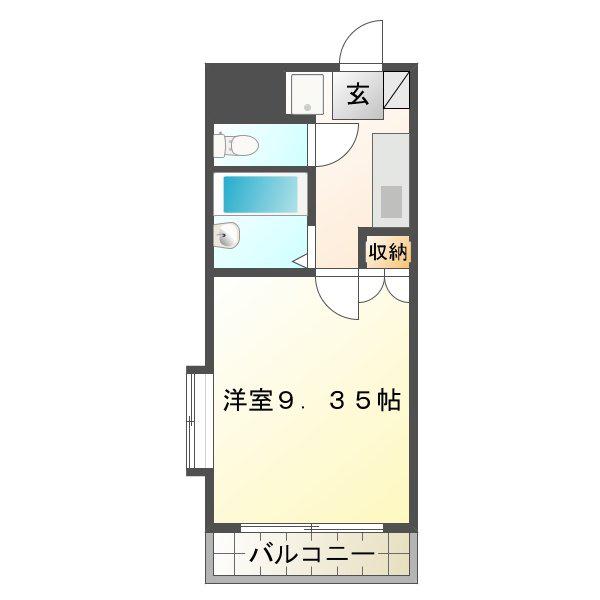 桜ビル新大江(1K/6階)の間取り写真