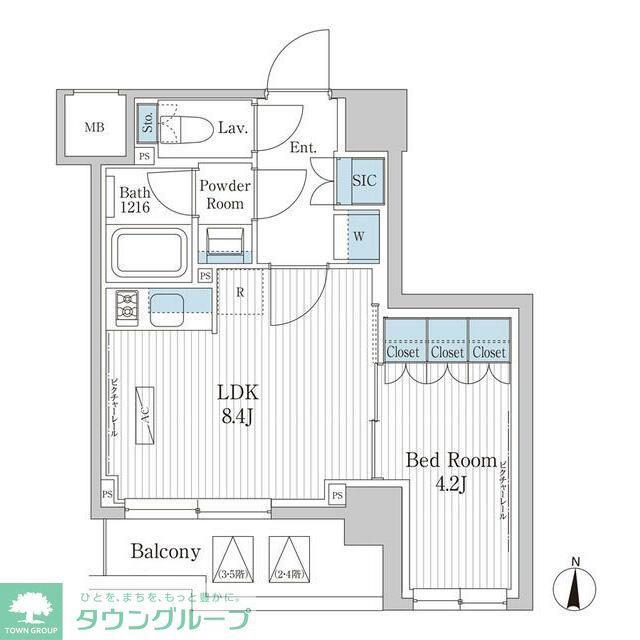 パークアクシス東陽町レジデンス(1LDK/3階)の間取り写真
