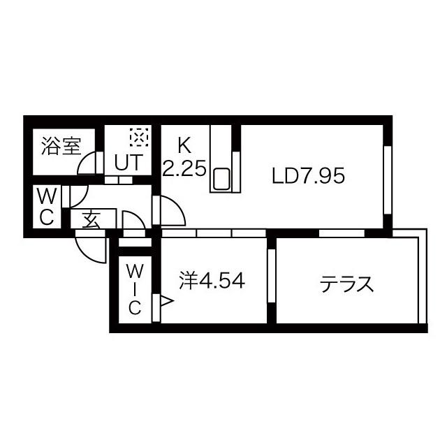 ECLAT UNE MAISON麻生(1LDK/1階)の間取り写真