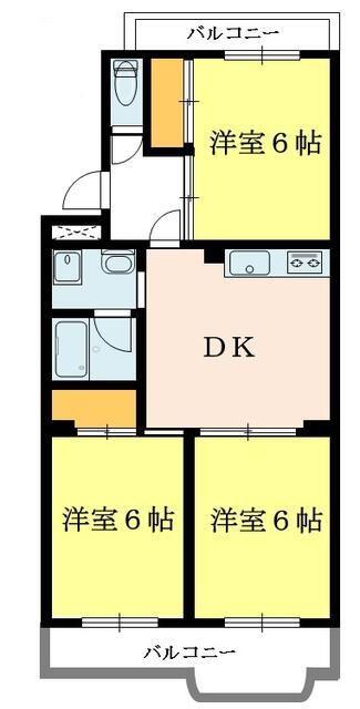 スカイマンション浦安B(3LDK/3階)の間取り写真