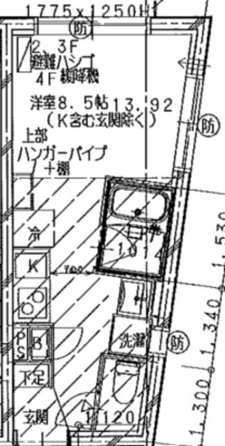 OAKREST恵比寿(ワンルーム/1階)の間取り写真