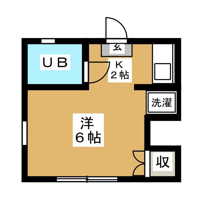 ヴィラ関根(ワンルーム/2階)の間取り写真