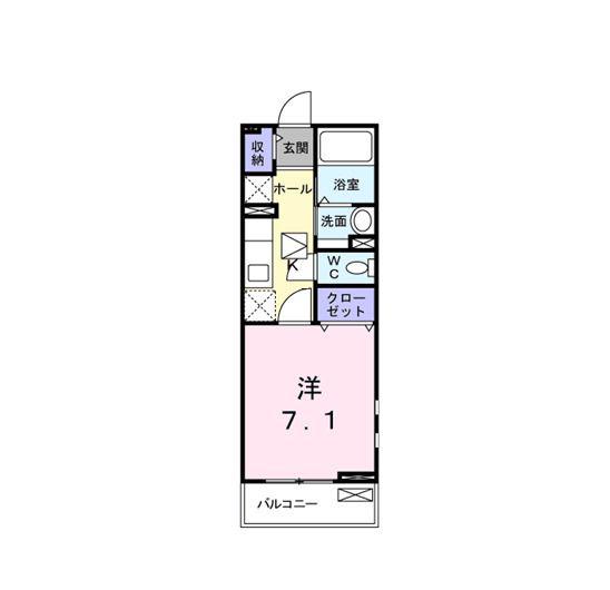 メゾン皐月(1K/1階)の間取り写真
