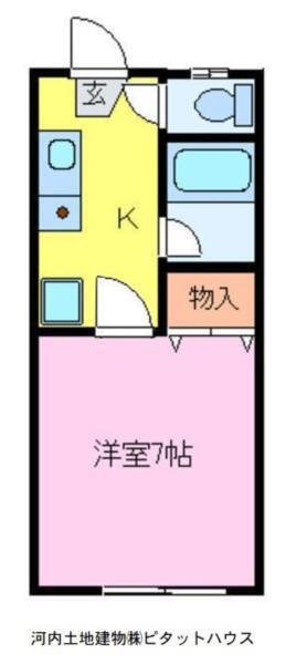 ニュープレミス(1K/1階)の間取り写真