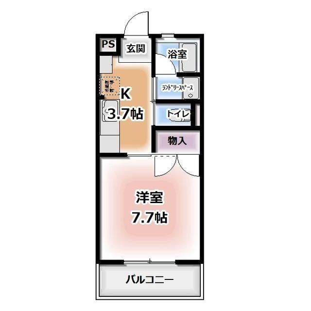 ピアホーム森(1K/3階)の間取り写真