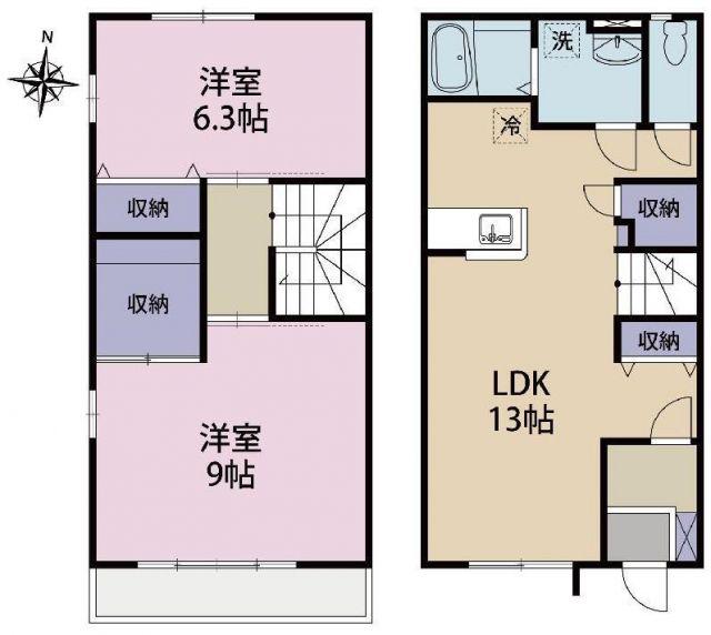 ヴィライースト(2LDK/1階)の間取り写真