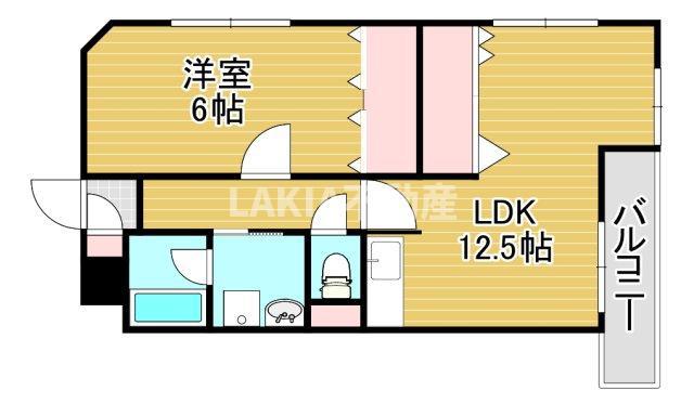 ミライハイム2(1LDK/1階)の間取り写真