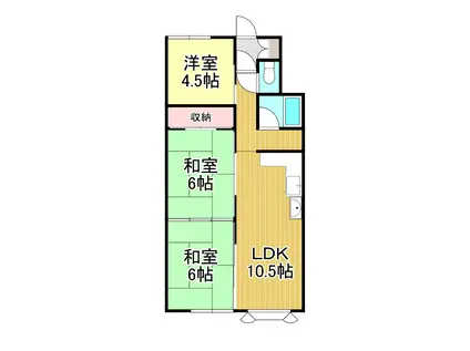 サンハイツ新明(3LDK/1階)の間取り写真