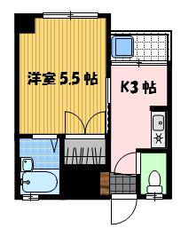 クレインコート東園(1K/4階)の間取り写真
