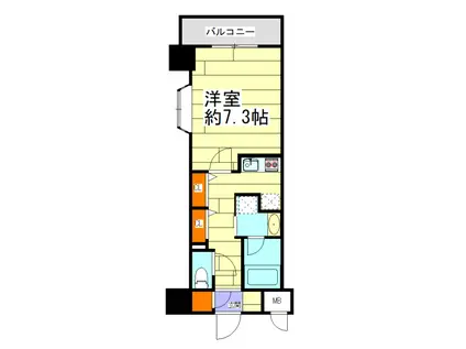 HOMMAGE A(1K/7階)の間取り写真