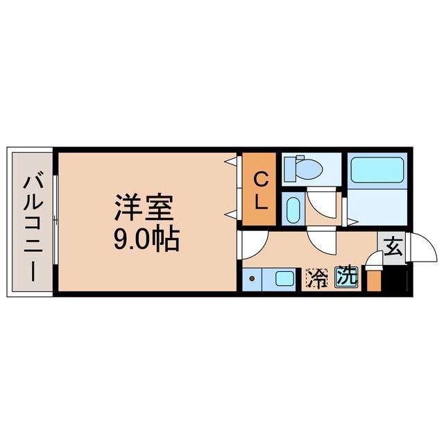 ラ・メール錦町(1K/4階)の間取り写真