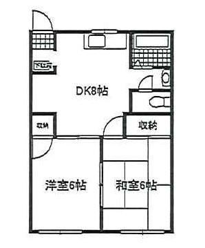 メゾン田中(2DK/1階)の間取り写真
