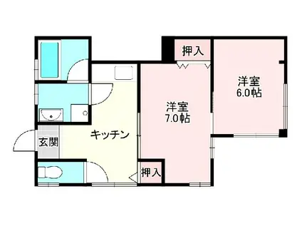 モンテSK(2K/1階)の間取り写真