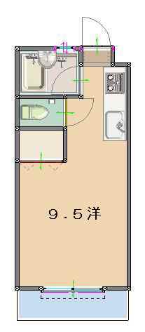 コーポMIKI I(ワンルーム/3階)の間取り写真